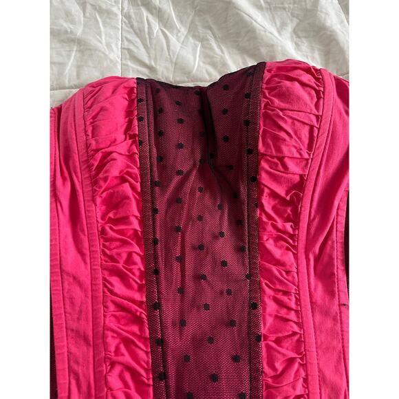 Pink & Black Lace Corset Fairycore Angelic Pinterest Famous Top Size Medium - Picture 2 of 6